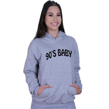 Imagem de Moletom Feminino Canguru Garota de 90 - LAFRE, Cinza, M