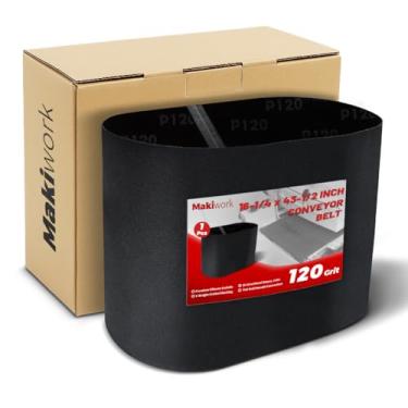 Imagem de Transportador de correia de alimentação de lixadeira de tambor - compatível com lixadeira de tambor Supermax 16-32, carboneto de silicone, 40 cm x 119 cm, gramatura 120