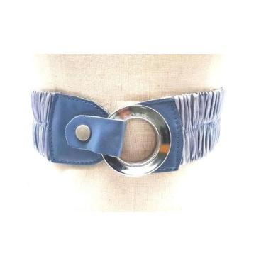 Imagem de Cinto feminino elástico com couro vestido GR705 - Barão Do Couro, Azul