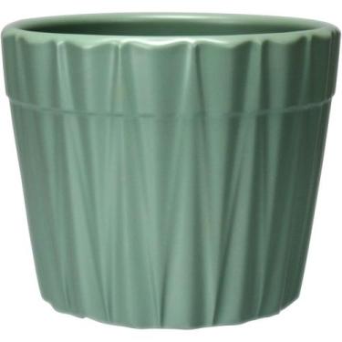 Imagem de CACHEPÔ VASO PLANTA DECORATIVO HOME&CO CERÂMICA 10x12x12cm VERDE
