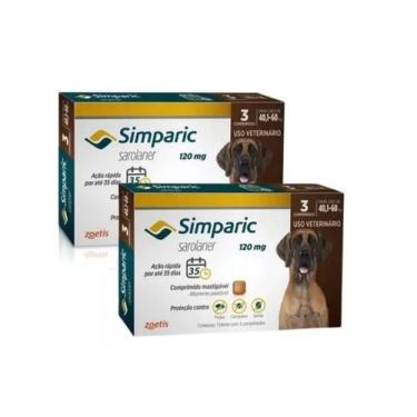 Imagem de 2 Antipulgas E Carrapatos Simparic 120Mg Cães 40,1 A 60Kg - Zoetis
