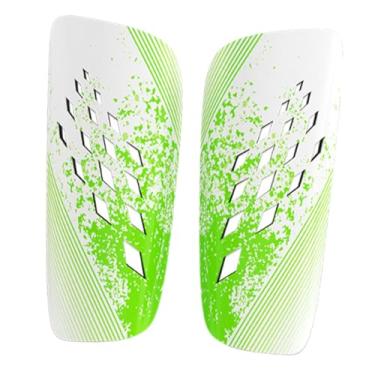 Imagem de Fenteer 1 par de caneleiras de futebol, protetores leves, proteção confortável para as pernas, suprimentos para futebol esportivo, Verde