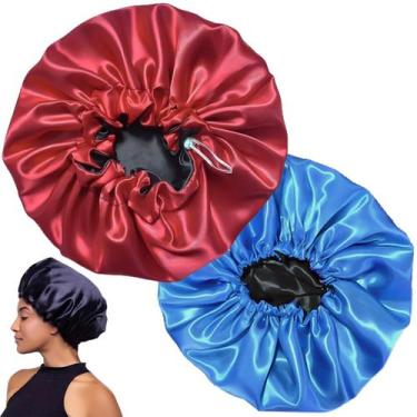 Imagem de Kit 2 Toucas Grandes de Cetim Glow Leve e Suave Para Todos Os Tipos De