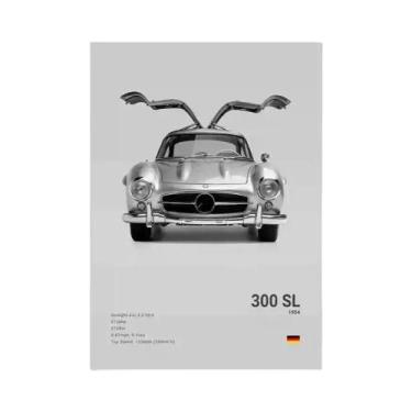Imagem de Pôster De Carro Esportivo Luxuoso Preto E Branco, Arte Em Tela Para De