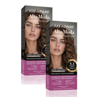 Imagem de Kit 2 Tintura Creme Altamoda Alfaparf Caramelo 5.3 Kit - Alta Moda
