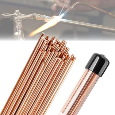 Imagem de 40 hastes de brasagem de cobre, solda de cobre fósforo, BCuP-2 (5/162.6 cm) 2 mm para unidades HVAC de armazenamento a frio de refrigerador de ar condicionado, fornecimento de tocha de solda (40