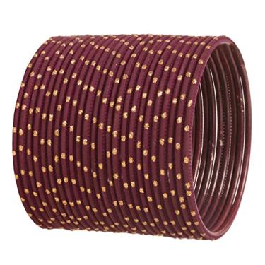 Imagem de Touchstone Conjunto de 24 pulseiras coloridas coloridas coloridas com esmalte dourado exclusivo da coleção de pingentes de Bollywood indiano exclusivo conjunto de 24 para mulheres., Sem pedras preciosas