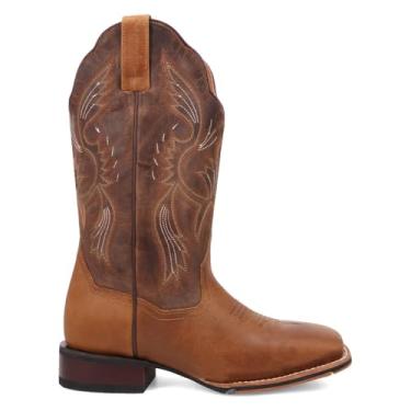 Imagem de Dan Post Botas femininas Jillian bordadas bico quadrado sem cadarço botas casuais cano médio salto baixo 2,5-5 cm - marrom, Bronzeado, 8 Wide