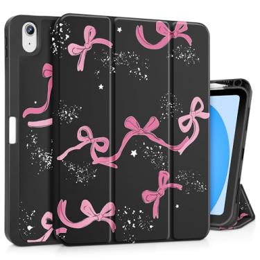 Imagem de Tuiklol Capa para iPad de 11 polegadas (chip A16) 2025 geração 11ª / iPad 11 polegadas 2022 10ª geração, suporte fino para lápis com capa traseira de TPU e suporte de três dobras e despertar/hibernar