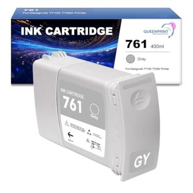 Imagem de QUEENPRINT High speed printing Cartucho de tinta 761 CM995A cinza de substituição para 761 CM995A para impressora DesignJet T7100 T7200 - 400 ml 1 pacote