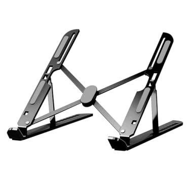 Imagem de Generic Suporte para laptop de mesa, portátil, suporte para notebook, liga de alumínio, universal para laptop com ventilação e resfriamento, Preto