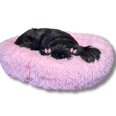 Imagem de Caminha Nuvem Cama Pet Redonda DONUT Pelucia Para Cães Gatos Tam G 60 CM FUNDO ANTI-DERRAPANTE DONUT CAMINHA CASA CASINHA NINHO QUALIDADE PREMIUM (ROSA)