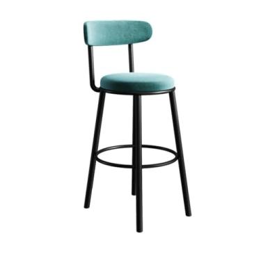Imagem de Banco de bar de pub Banco de bar ferro, cadeira alta, reclinável para uso doméstico, banco, multicolorida, opcional, 75 cm(Blue)