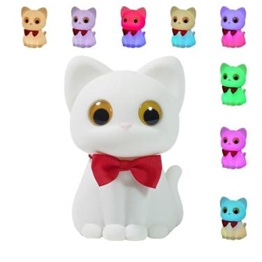 Imagem de Richaa Luz noturna para gatos com temporizador – Lâmpada de cabeceira com controle de toque e luz noturna de silicone macio macio para berçário, presente para mães de primeira viagem