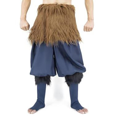 Imagem de Tokisaki Fantasia de cosplay Inosuke Inosuke Avental Conjunto completo para Halloween para adultos homens e mulheres, Terno de calça, P