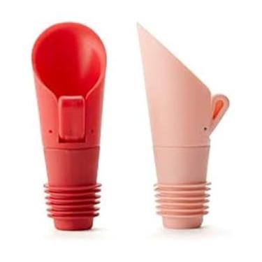 Imagem de Rabbit Flipper Wine Pourer e rolhas de garrafa (rosa, conjunto de 2)