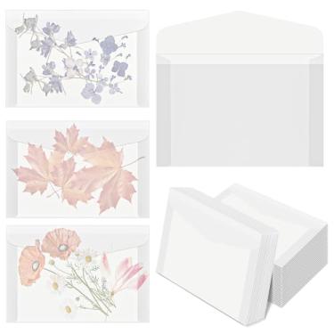Imagem de Fuyoooo Envelopes de vidro A6 de 150 peças de envelopes de vidro de 4,7 x 16,5 polegadas para convite de casamento, saco de papel de ácido sulfúrico transparente fosco para 4 x 6 cartões de bilhete de