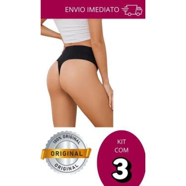 Imagem de KT3 Calcinhas Invisíveis Cintura Alta Fio Dental Compressão - Blue Ros