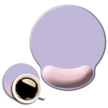 Imagem de DOOKE Tapete de mouse ErgoComfort com descanso de pulso ergonômico para escritório com suporte de pulso antiderrapante, tapete de acessórios de mesa rosa para decoração de casa e jogos 03