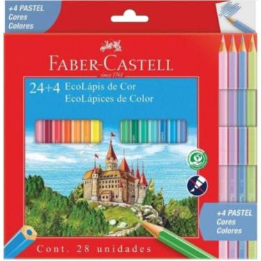 Imagem de Lápis de Cor 24 Cores + 4 Tons Pastel Faber Castell