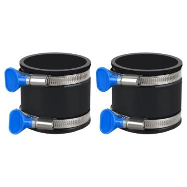 Imagem de Punho flexível de controle de poeira de 6,5 cm e braçadeiras de mangueira de chave ajustáveis, para mangueira de coleta de poeira de madeira, encaixe de acoplador de manguito de borracha (70337)