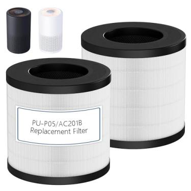 Imagem de Filtro de substituição PU-P05/AC201B compatível com purificadores de ar FULMINARE PU-P05 e Purivortex AC201B, filtro de ar HEPA verdadeiro H13 para animais domésticos, pêlen, poeira, fumaça, 2