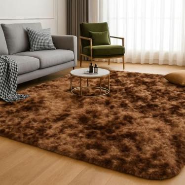 Imagem de Tapete Sala Quarto Felpudo Pelo Grande 2,00x1,40 Antiderrapante Emborrachado Decorativo Peludo Bege Mesclado