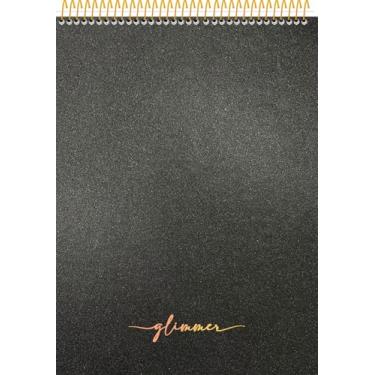 Imagem de Caderno Espiral Superior Animativa 1/4, Capa dura - Laminação Glitter, Hot Stamping, 80 folhas, Glimmer, Pacote com 10