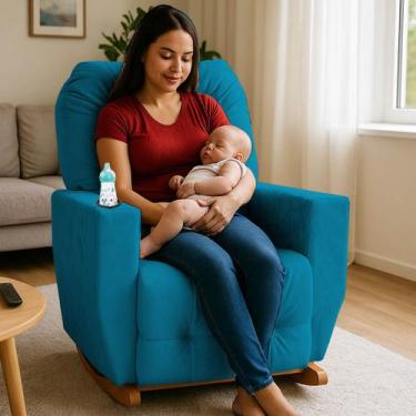 Imagem de Poltrona de Amamentação Balanço Antonella Puff - B Home Decor, Turques