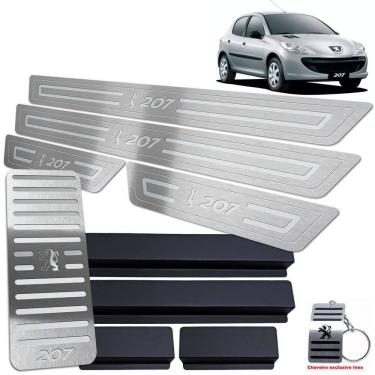Imagem de Soleira + Descanso Peugeot 207 2009 A 2015 Prata Baixo R.