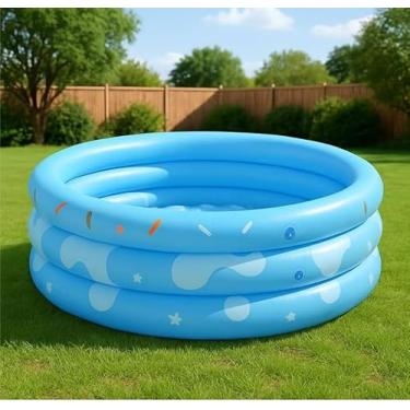 Imagem de Piscina Infantil Inflável Gigante Donuts Azul 220L Boia Crianças Diversão (Azul)