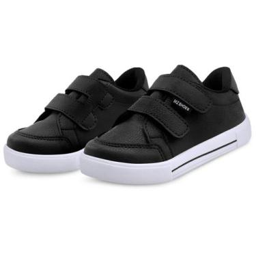 Imagem de Tênis Infantil Menino Escolar Casual Masculino Leve MzKid Preto, 24/25