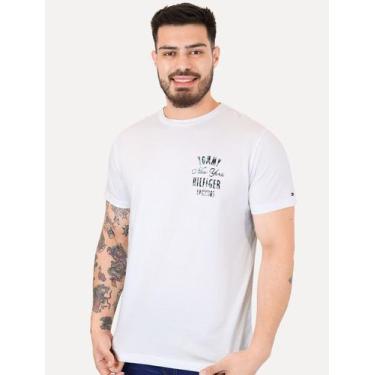 Imagem de Camiseta Tommy Hilfiger Masculina Inverse Climate Tee Logo Branco, L/G