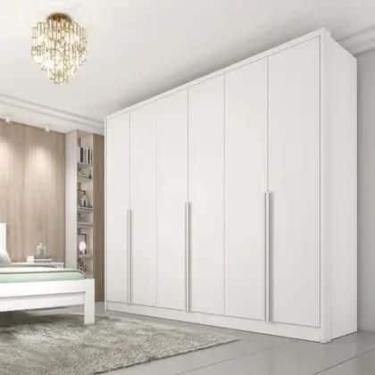 Imagem de Guarda Roupa Casal 6 Portas 6 Gavetas Fortuna Neve Tcil Móveis - MOVEI