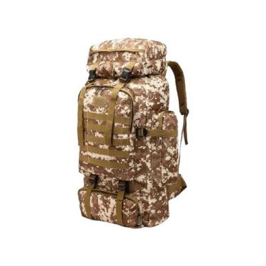 Imagem de Mochila tática Pixelated Bro 80L para acampamento, trekking e caminhad