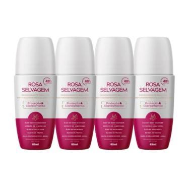 Imagem de Kit 4 Un Desodorante Roll-on Clareador Rosa Selvagem 85ml