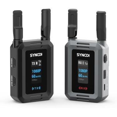 Imagem de SYNCO Sistema de transmissão de vídeo sem fio XVision, duplo HDMI 1080P 60FPS HD transmissor e receptor faixa de transmissão 300 m/985 pés 0,04s baixa latência para transmissão ao vivo, filmagem, TVC