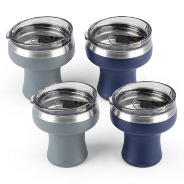 Imagem de Olympia Tools Copo de Martini de Aço Inoxidável Isolado a Vácuo, Conjunto de 4, Copos de Cocktail Martinis Stay Icy Cold Stemless, Elegante Home Entertaining Bold Beautiful Barware, Conjunto de 340 g