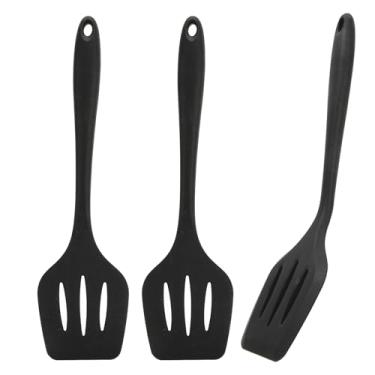 Imagem de ZAWELIYO Conjunto de Espátula de Silicone de 3 Pces, Utensílios de Cozinha Entalhados do Turner do Produto Comestível Com Bordas Flexíveis Antiaderentes, Espátula de Cozimento para Assar