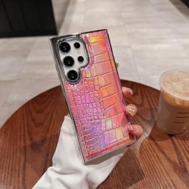 Imagem de Capa de celular colorida com revestimento a laser de luxo para Samsung Galaxy S25 S24 S23 Ultra Plus, capa rígida para PC (para Galaxy S23/rosa)
