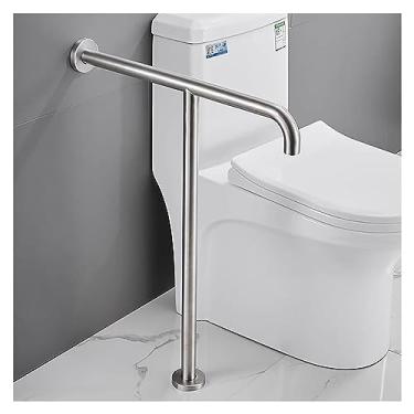 Imagem de Trilhos de segurança para vaso sanitário, corrimão de banheiro de aço inoxidável 304, barra de segurança de banheiro, suporte de parede para suporte de piso para pessoas com deficiência