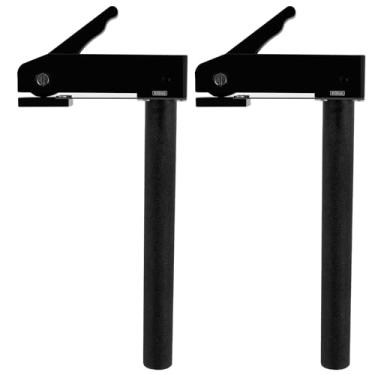 Imagem de 2 peças de braçadeira de bancada de liga de alumínio de 19/20 mm, conjunto de braçadeiras ajustáveis para marcenaria, fixação rápida, acessórios de marcenaria para bancada de trabalho (20 mm, preto)