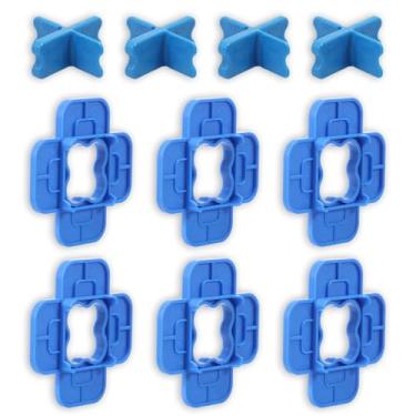 Imagem de 10 peças 4 em 1 ferramenta espaçadora de deck multiuso reutilizável para deck de madeira tratada com pressão decking composto PVC (azul-10-estilo 1)