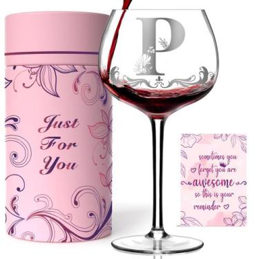 Imagem de Copo de vinho Gumry Personalizado Monogram Initial A-Z 480mL