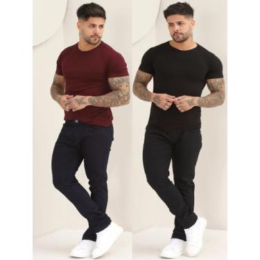 Imagem de Kit 2 Calças Jeans Masculina Básica Com Elastano A- 130/151 - Amar Den