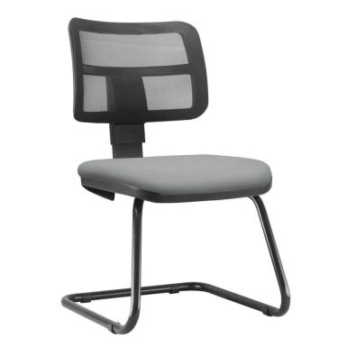 Imagem de Cadeira de Escritório Recepção Fixa Zip L02 Couro Sintético Cinza - Lyam Decor