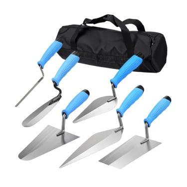 Imagem de Ioensy Conjunto de 6 ferramentas de alvenaria com cabo de aderência, espátulas de alvenaria para gesso cartonado