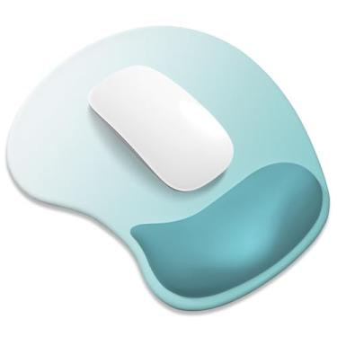 Imagem de ITNRSIIET Mouse pad ergonômico, descanso de pulso de gel acolchoado, base antiderrapante, superfície lisa, compatível com todos os ratos para escritório e jogos, acessório de mesa, 24 x 21 cm