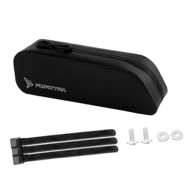 Imagem de kowaku Bolsa para quadro dianteiro de bicicleta, bolsa para tubo superior de bicicleta, para lanterna de viagem, Preto