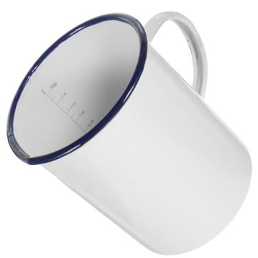 Imagem de Kichvoe Caneca vintage esmaltada alça ergonômica rústico para acampamento uso doméstico de água elegante para chá material de esmalte quente - 1000 ml